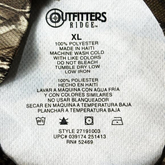 Outfitters Ridge XL Realtree Camo LS Hunting Lightweight Tee Shirt - Picture 7 of 10